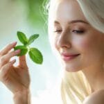 Is Spearmint Tea The Secret To A Stress-Free Life? PRETTY LADY HOLDING SPEARMINT LEAF