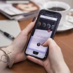 Person using a smartphone to scan a QR code on coffee bean packaging for blockchain transparency.